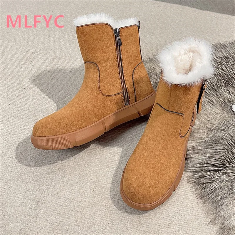 Thick soled snow boots for women in 2023 new winter plush thick insulation comfort boots versatile cotton shoes short boots
