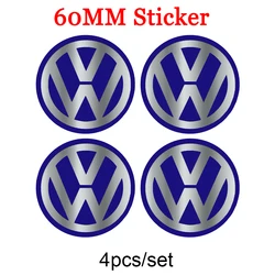 4PCS Car Wheel Center Hub Cover Sticker - Premium Quality and Sleek Design (60MM Blue Sticker)