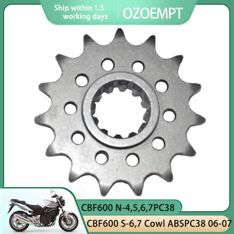 

OZOEMPT 525-15T Motorcycle Front Sprocket Apply to CBF600 N-4,5,6,7PC38 S-4,5 ABSPC38 S-6,7 Cowl ABSPC38 CBR600 SE FV,FWPC31