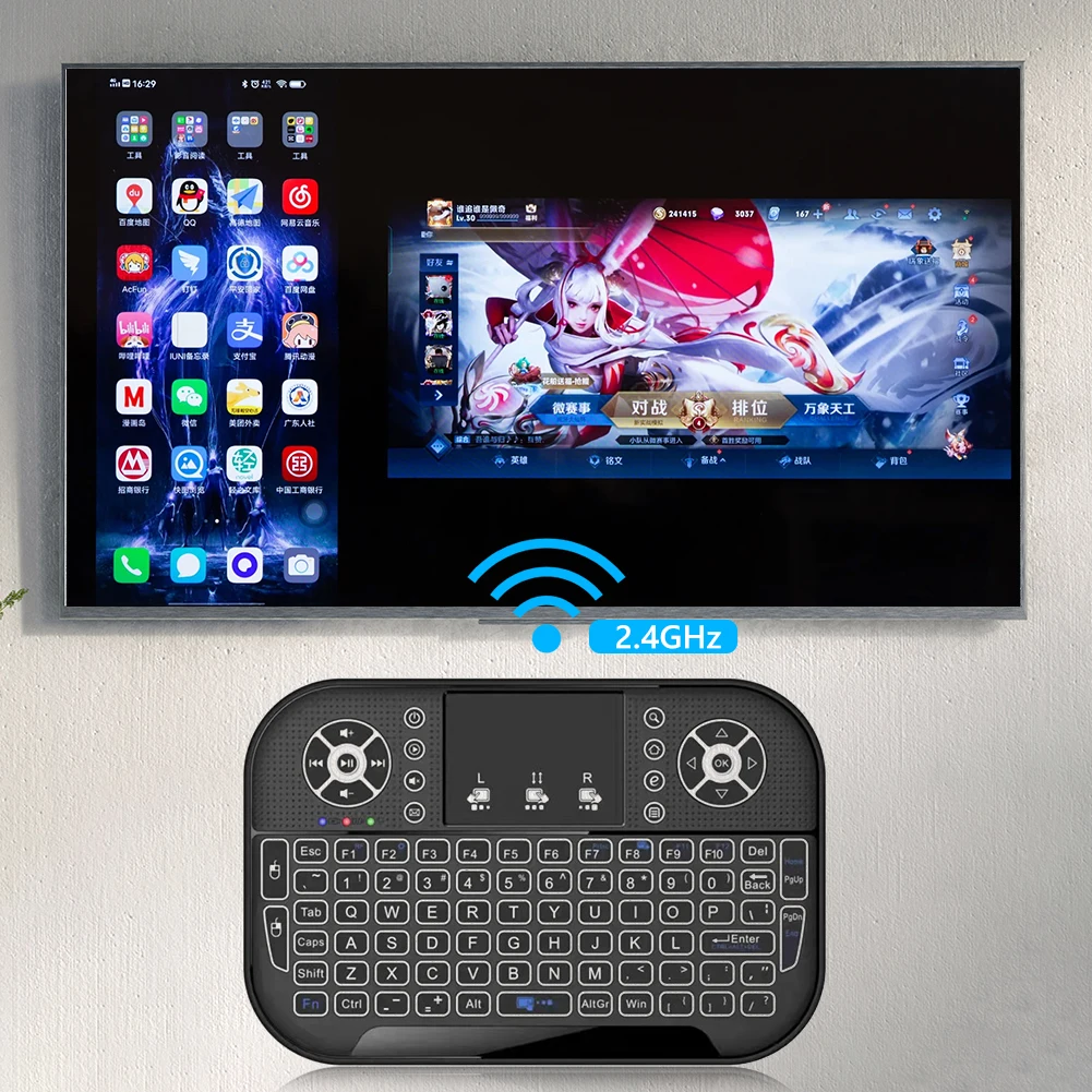 Acquista Mini tastiera wireless da 2,4 GHz con telecomando Air Mouse  Touchpad per Smart TV Box PC