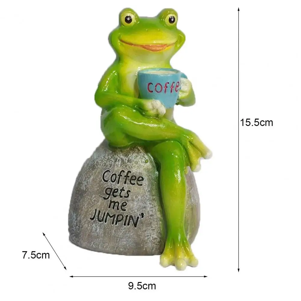 

Фигурка лягушки, прочная каучуковая лягушка, украшения для питья кофе, легкая сидячая лягушка, статуя для фантастического подарка
