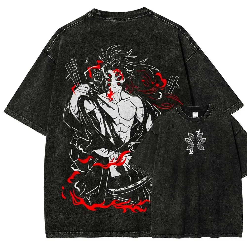 Vintage Wash Aesthetic Anime Graphic Tee, Otaku Gift Apparel