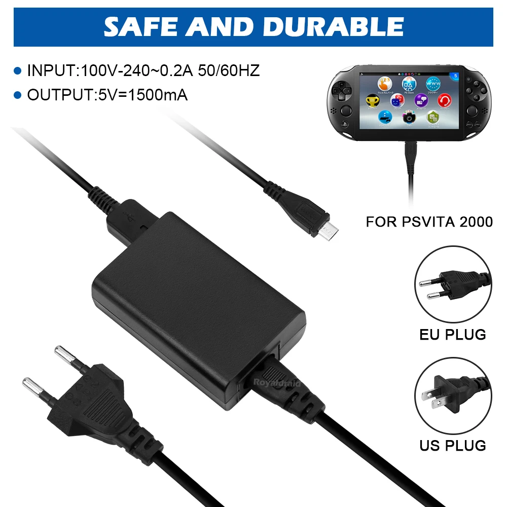 NEW Home Charger Power Supply 5V AC Adapter For PS Vita 2000 USB Charging Cable Cord For PS Vita 2000 Psvita PSV Slim EU US Plug