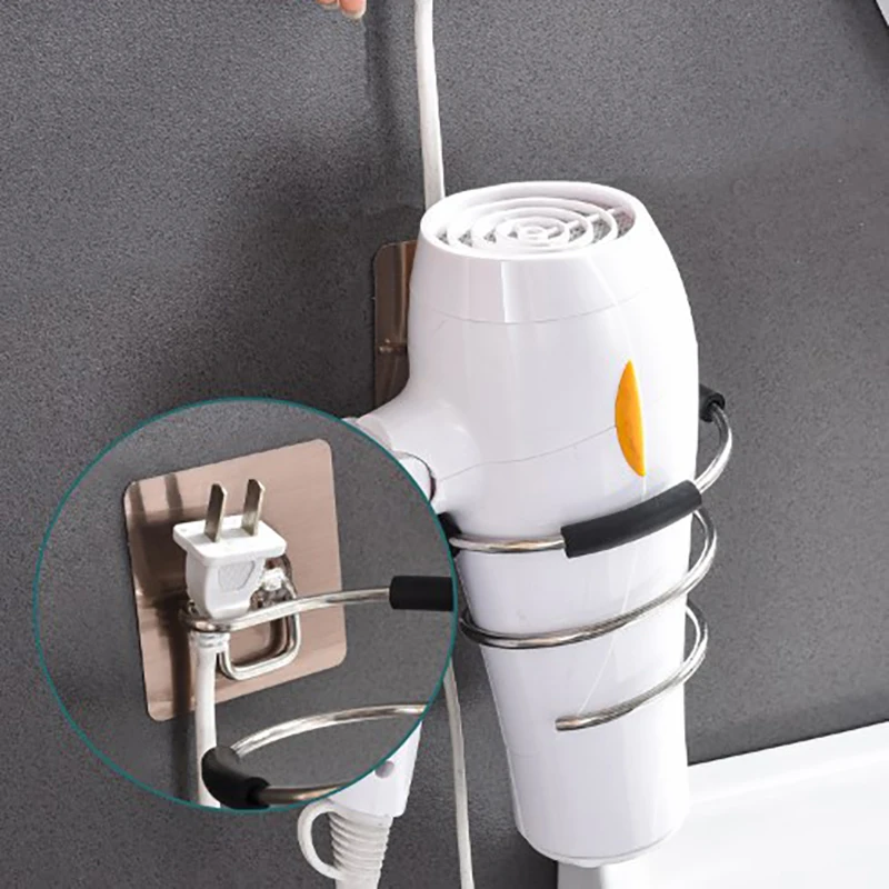 Hair Dryer Holder Spiral Wall Mounted Hair Dryer Storage Organizer Rack Using In Bathroom Salon Stylist Tool Drier Organizer