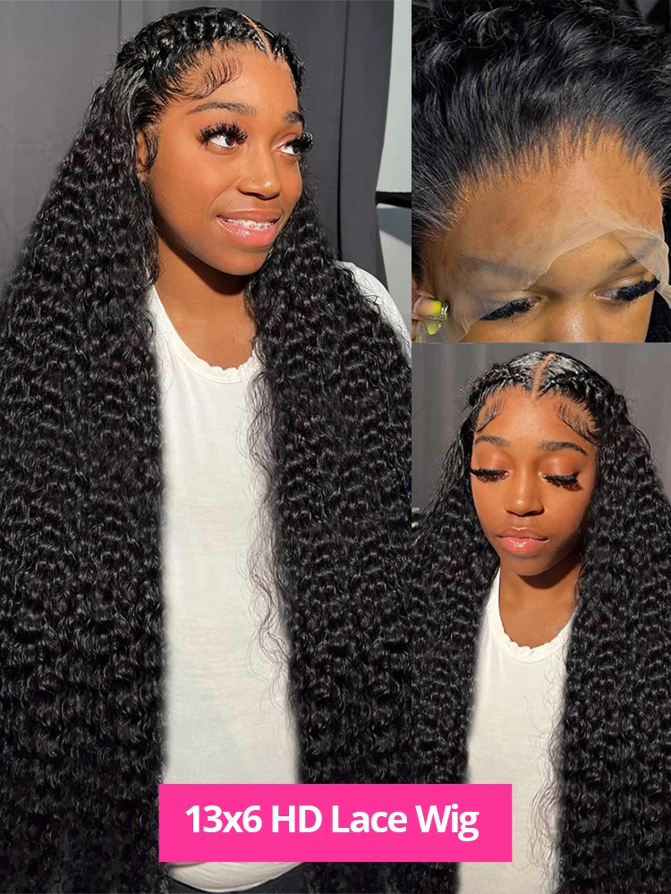 38inches Water Wave 13x4 13x6 HD Lace Frontal Wig Peruvian Curly Wigs Women Wet & Wavy Remy Hair Wigs CEXXY 250% human hair wigs