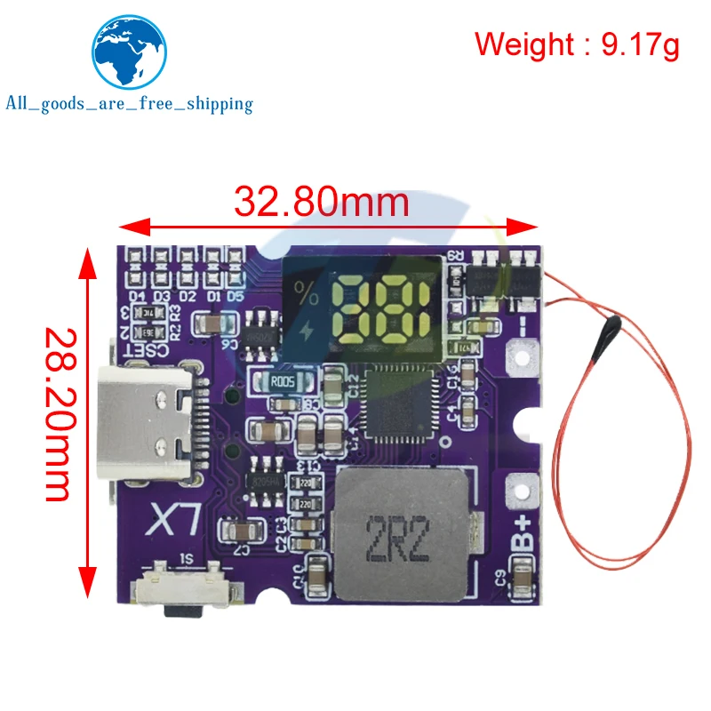 Circuito del modulo di alimentazione mobile a ricarica rapida bidirezionale Power Bank da 22,5 W con supporto USB digitale/illuminato di tipo C PD/QC3.0 2.0 - Image 6