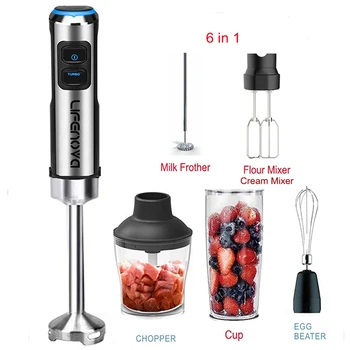 상업용 믹서기 푸드 프로세서 계란 거품기 믹서 착즙기 고기 연마기, LED 공장 가격, 1500W 6/4 in 1