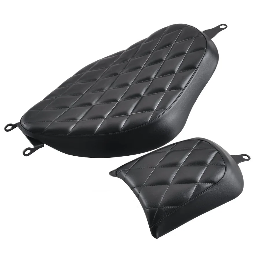 Two-up seat set driver solo seat passenger pillion pad Sportster