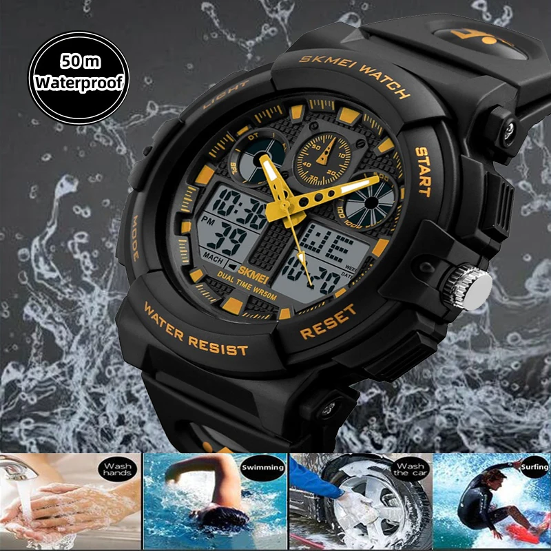 2017 New SKMEI Men Sports Watches Dual Display Digital Quartz Watch Men Waterproof Casual Outdoor Electronic Wrist Watches 4