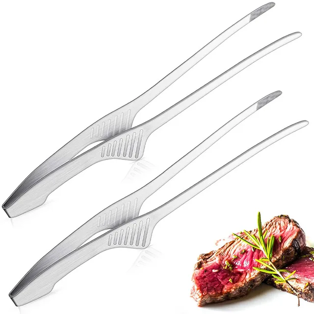 Stainless Steel Non-Slip BBQ Tongs 1