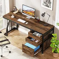 59 Inch Computer Desk with 3 Drawers, Study Writing Table Workstation with File Storage, Home Office Desks with Large Desktop