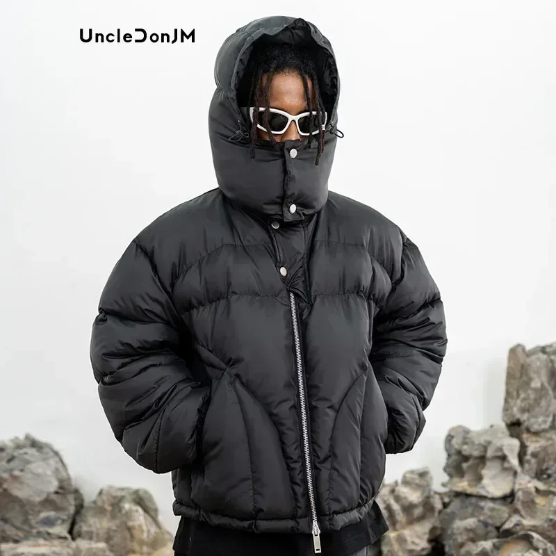 

Luxury Men Winter Jacket Streetwear Puffer Jacket Cotton Padded Hooded Parkas Winter Coat Unisex
