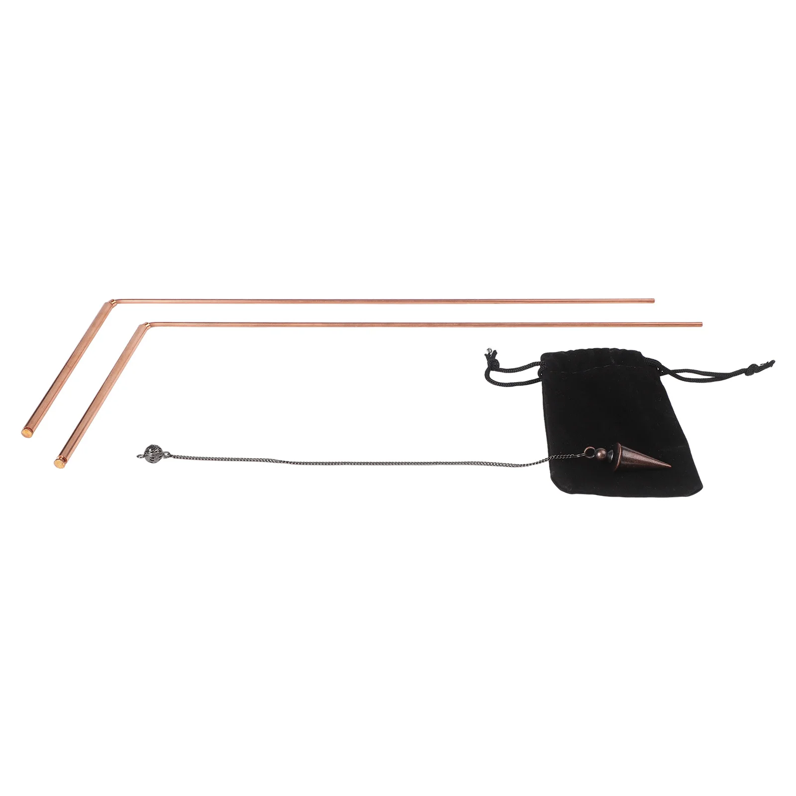2pcs 99.9% Copper Dowsing Rod Psychic And Divination Copper Pendulum Kit Portable Dragon Seeking Detachable Tool