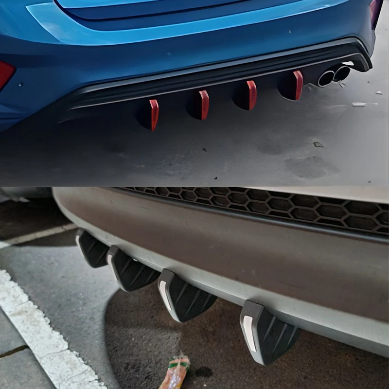 Set 2 Diffusori Labbro Paraurti Posteriore Universali – Spoiler Laterali In PP Effetto Fibra Di Carbonio 27x13x5,5 Cm, Per Auto, Protezione Antigraffio E Look Sportivo
