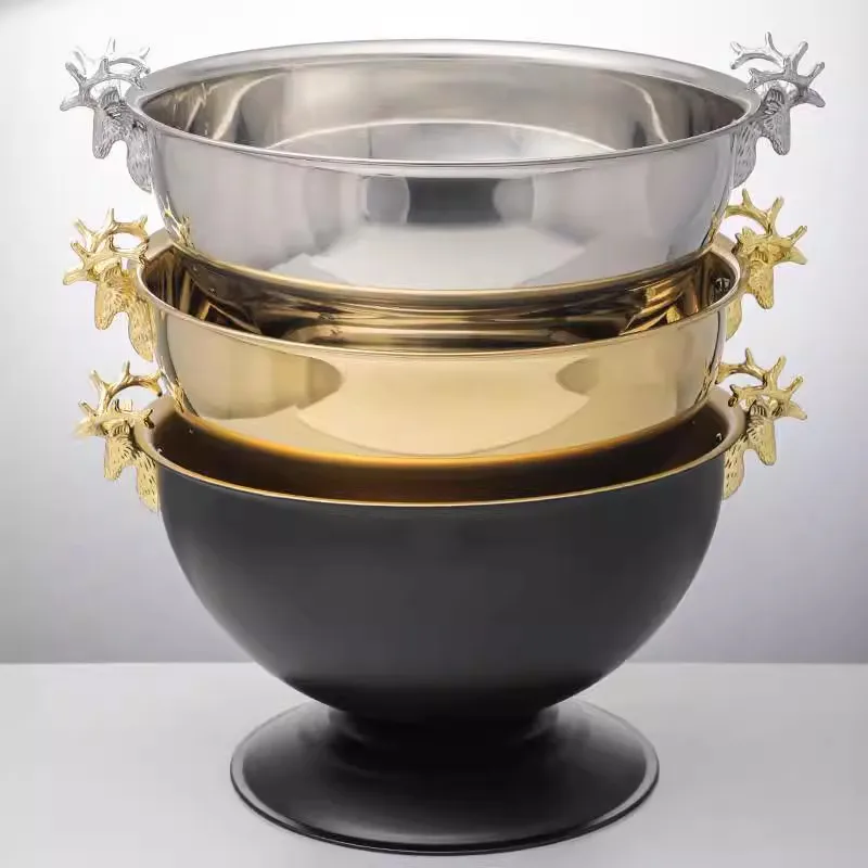 Aixiangru 13.5L Ice Bucket weinkühler Wine cooler Eis Eimer Mit Deer Kopf Griff Bier Whiskey Edelstahl Champagner Becken Bar Zubehör – Detail 13