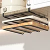 Hanging Rack Under Kitchen Cabinet Household iron art organizing rack cutting board rack hook pot cover utensils storage rack 2