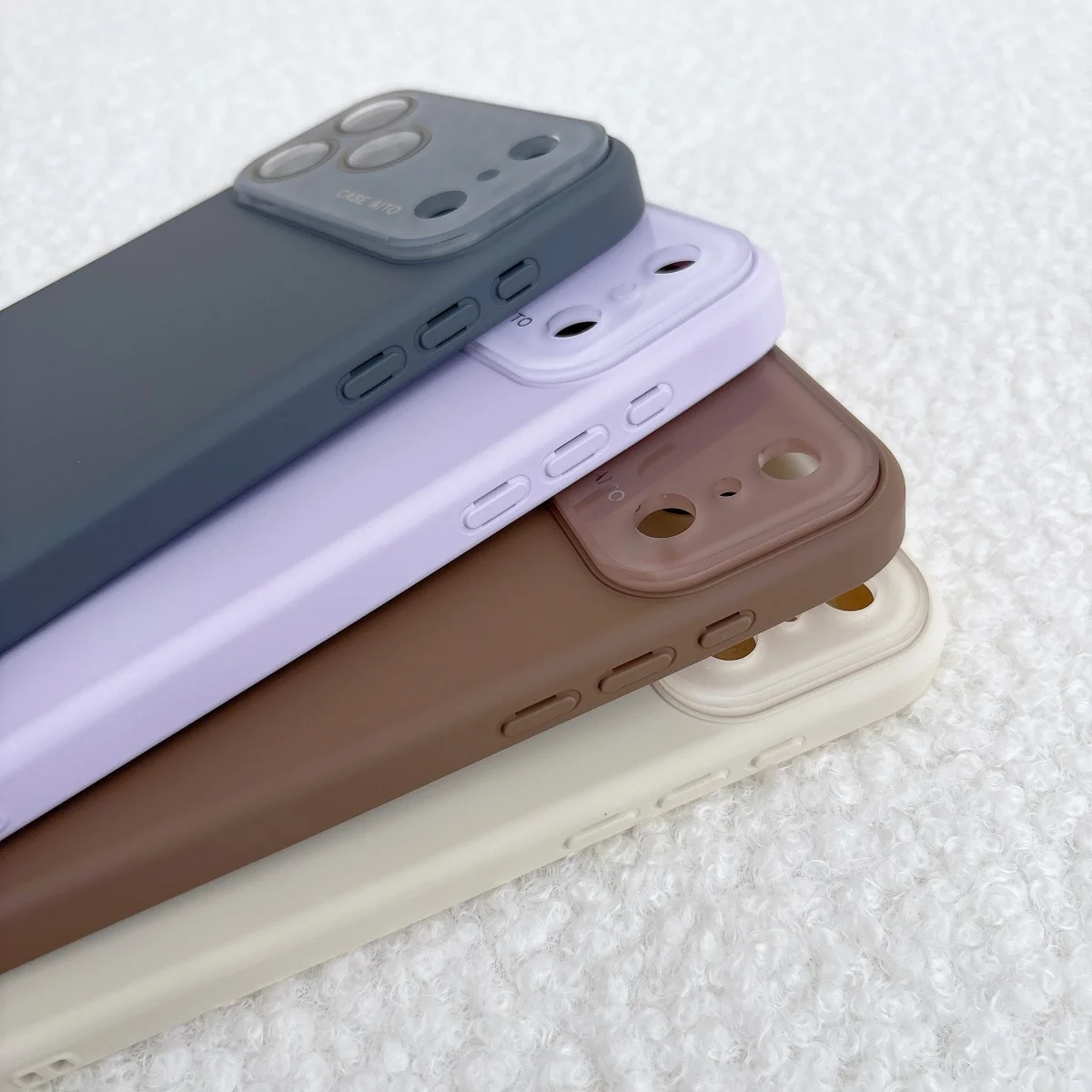 Large Window Liquid Silicone Orange Shockproof Phone Case with Fashion Lens Protection