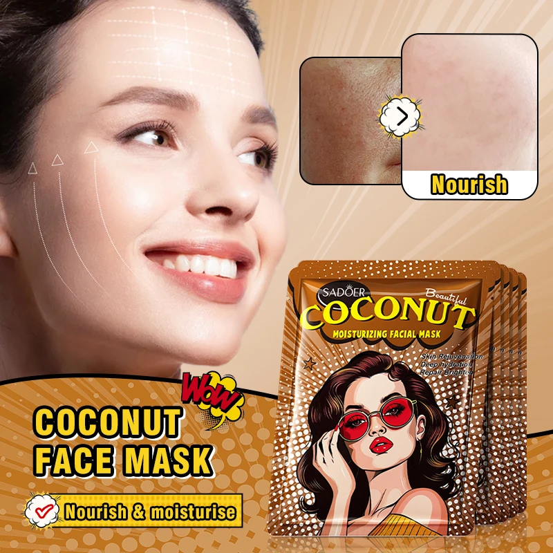 8pcs SADOER Beauty Fruits Facial Masks for Face Moisturizing Brightening Firming Hydrating Face Mask Facial Skin Care Products