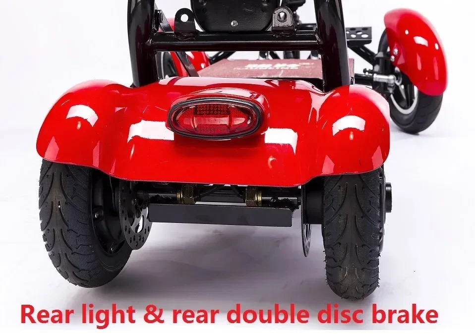 foldable four wheels dual motor mini 2 seater 10 inch folding mobility electric scooter for disabled adults bike 4 wheels S92494c4c50ed485ca2598fbc945df0762