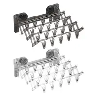 Balcony Suction Cup Drying Rack Socks Folding Drying Rack Household Clothes Rack wall-mounted Multi Clip Drying Socks Artifact 1