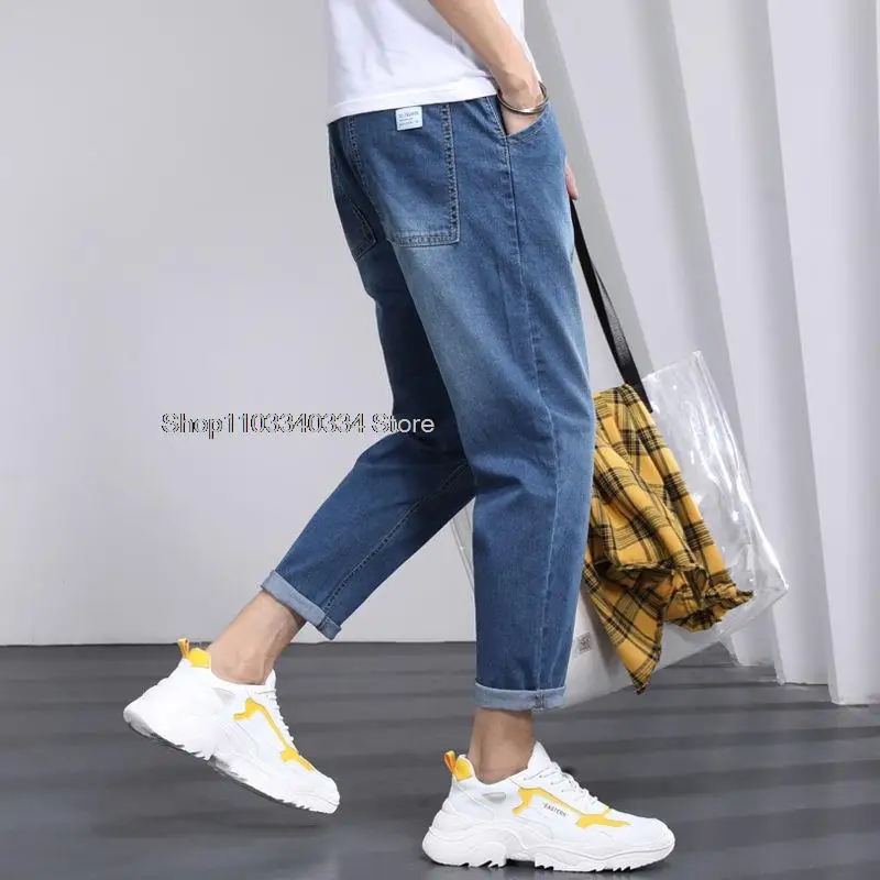 

Jeans Men Cropped Pants Men Pants Loose Straight Leg Korean Version of The Trend of Men's Clothes pantalon vaquero para hombre