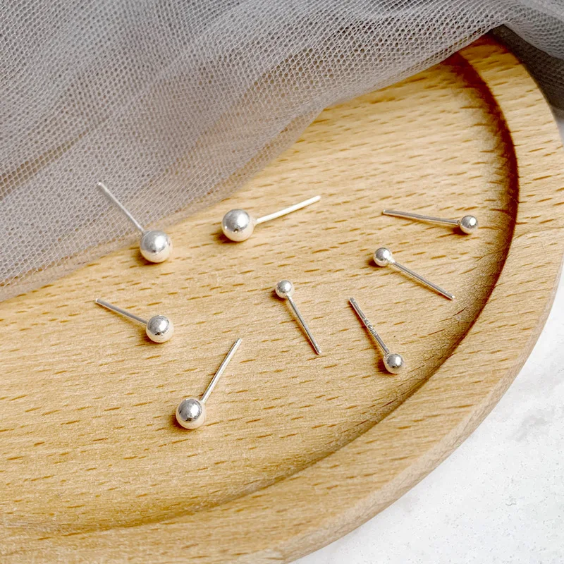 

925 full-body silver ear piercing ear stud trendy style personality tide simple sleep without removing earrings free shipping