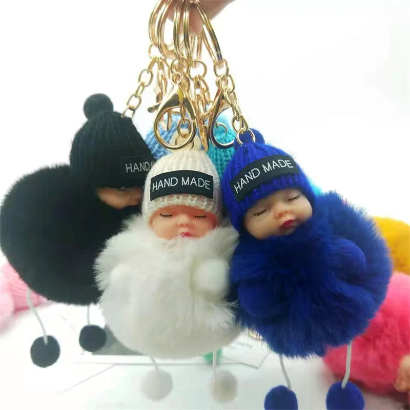 

100pcs Wholesale Sleeping Doll Plush Key Chain Hat Women's Bag Pendant Stuffed Keychain Key,Deposit First to Get Discount much