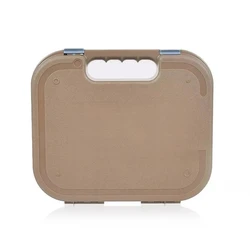 Tactical Pistol Case with Foam Padding - ABS Hard Shell Storage Box with Logo (Tan)