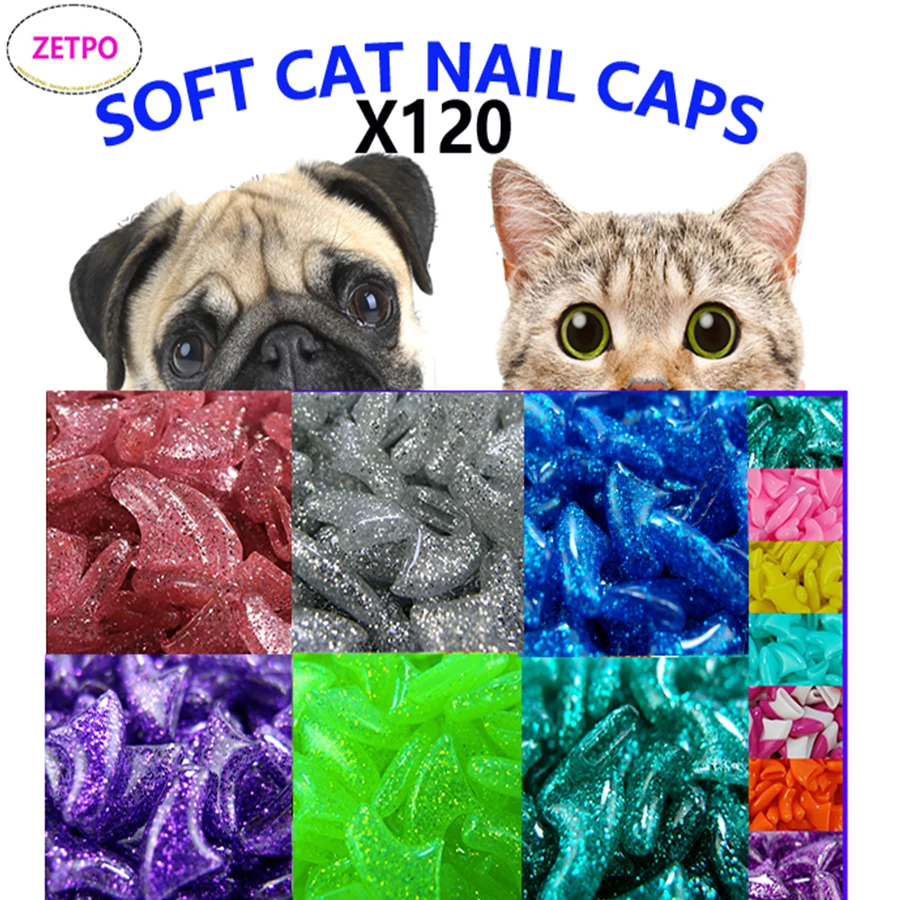 Kitty Caps Nail Caps: Pure White and Coral Red, 40 Count – Fetch for Pets