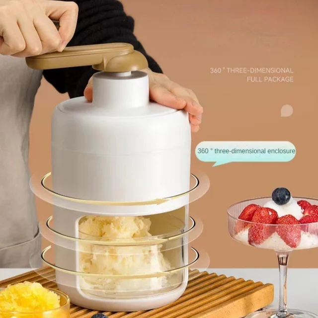 Manual Ice Shaver Household Small Ice Crusher Mini Shaved Ice Milkshake Machine Portable Hand-cranked Smoothie Machine 2