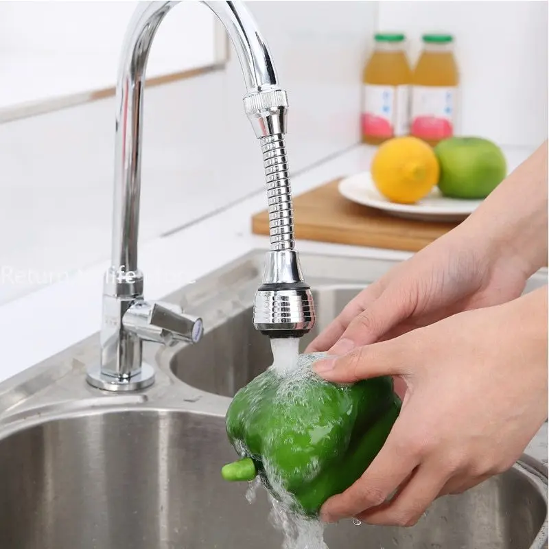 Kitchen Faucet Water Stainless Steel Shower Saving High Pressure Nozzle Tap Adapter Bathroom Sink Spray Bathroom Shower 360 Degr