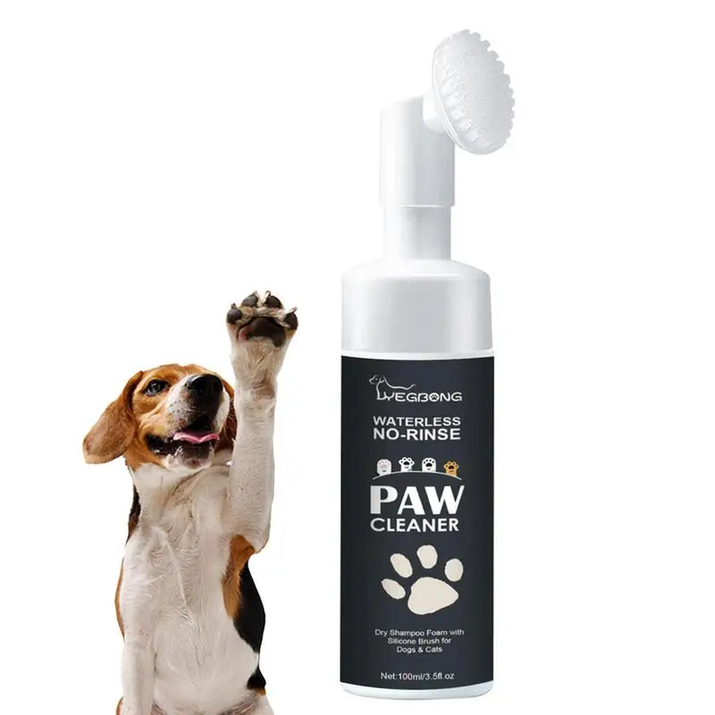 Pet Foot Cleaner Foam Dog Cat Feet Cleaner Schiuma Detergente Per Zampe Di Cucciolo Senza Risciacquo Per Gatti Carini Con Spazzola In Silicone Per La 