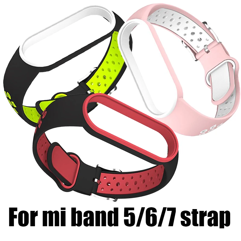 Dual-Color Silicone Replacement Wristband Bracelet for Xiaomi Smart Band Series
