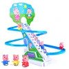 Light Music Ramp Racer Track Slide Toddler Kids Birthday Gift Cartoon Piggy Electric Climbing Stairs Toy 1