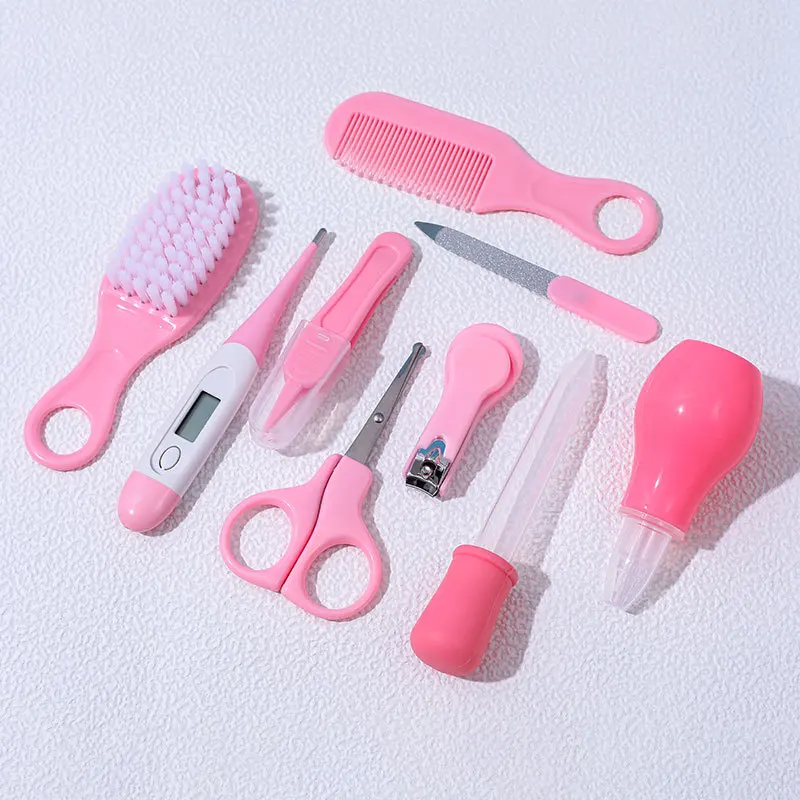 Nail Care Kit 5/6/8/9pcs/set Baby Care Kit Nail Scissors Hair Cut Thermometer Grooming Brush Clipper