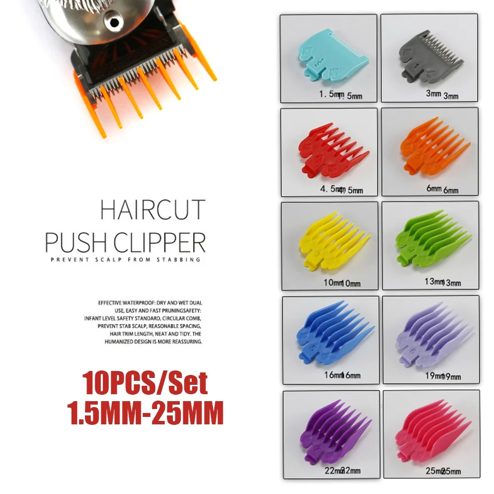 10pcs Barber Hair Clipper Limit Comb Guide Limit Comb Salon Cutting Guide Replacement Professional Hair Trimmers Styling Tools