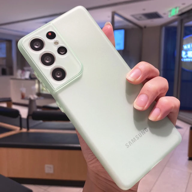 0.3mm Slim Soft TPU Phone Case For Samsung Galaxy S22 S21 Plus Note 20 Ultra Thin Matte Cover For Samsung Galaxy A52 A72 Case Light Green