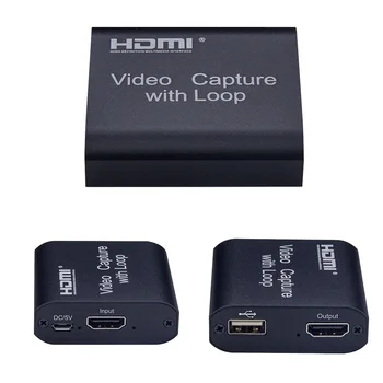HD 1080P HDMI 호환 USB 2.0 비디오 캡처 카드 보드 게임 녹화, 라이브 스트리밍 방송, 로컬 루프 아웃