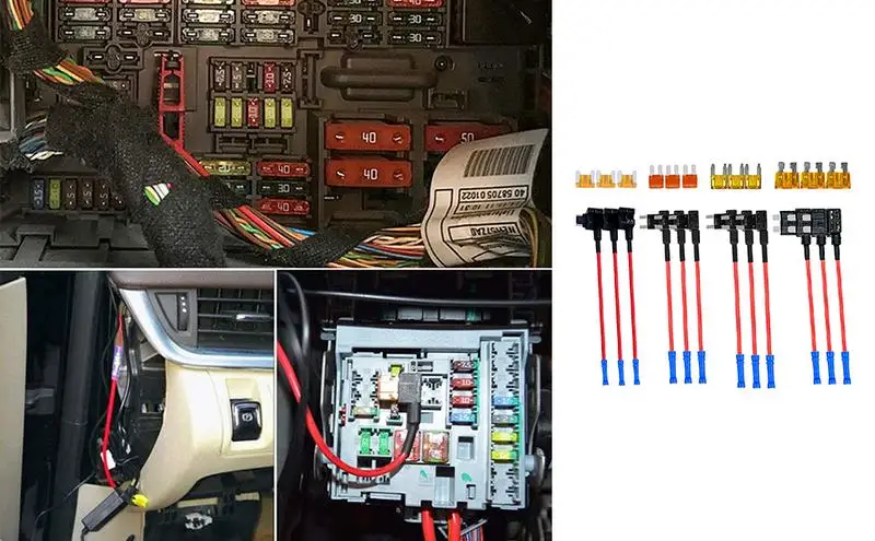 

Fuse Holder Kit Car additional circuit adapter and fuse set 12V Fuse Tap Adapter Fuses Dual-Slot Holders Add A Circuit supplies