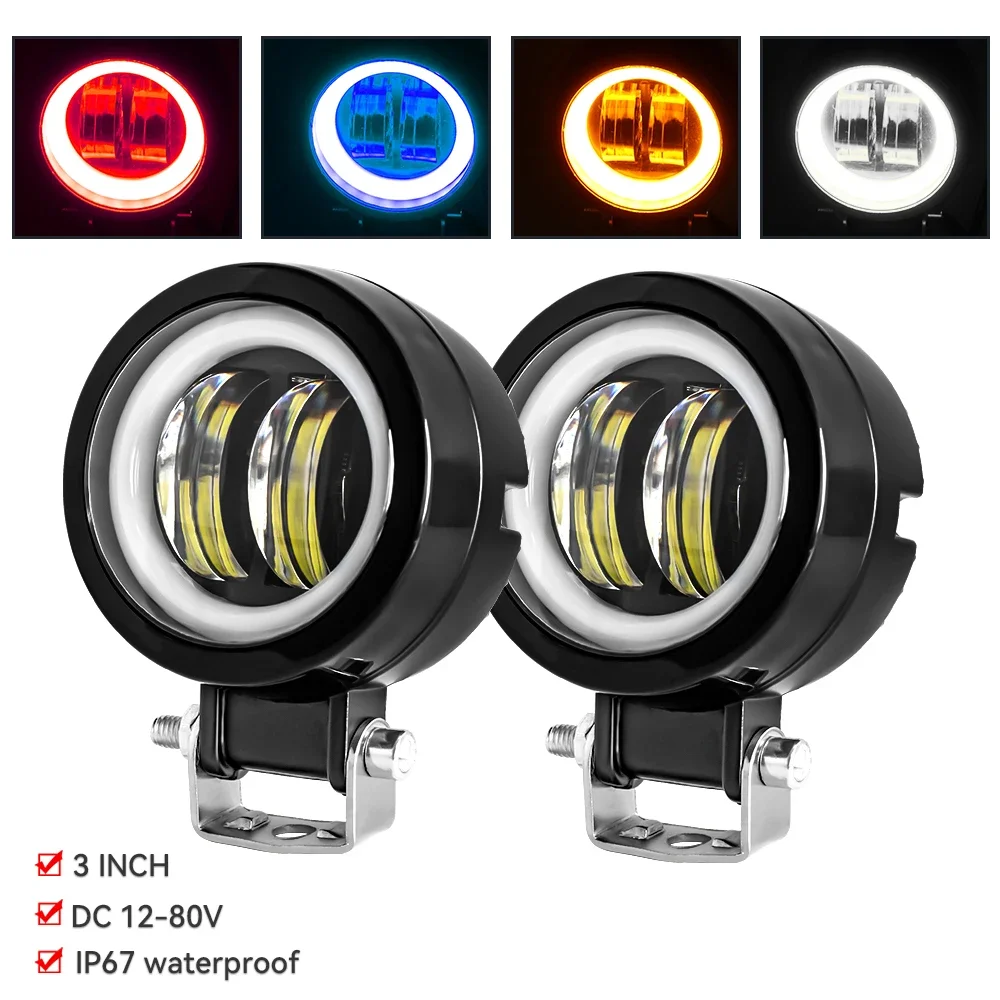 Motorcycle LED Spotlight Headlight Fog Light