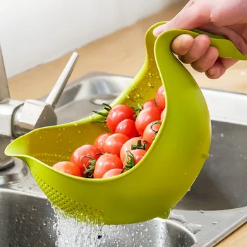 المطبخ استنزاف سلة السلطانية الأرز غسل مصفاة الفلتر سلة غربال تجفيف الخضار الفاكهة تنظيف أداة اكسسوارات المطبخ