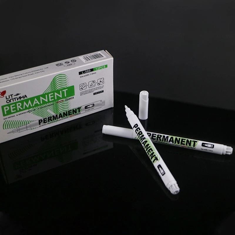 0.7 유성 방수 젤 펜, 그래피티 스케치 마커, 문구 쓰기 학용품, 화이트 아트 마커 펜, 2.0mm, 5 개, 1 개