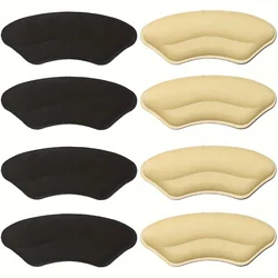Premium Self-Adhesive Shoe Inserts - Heel Protectors for Enhanced Fit & Comfort (8-Pack) (Black white)