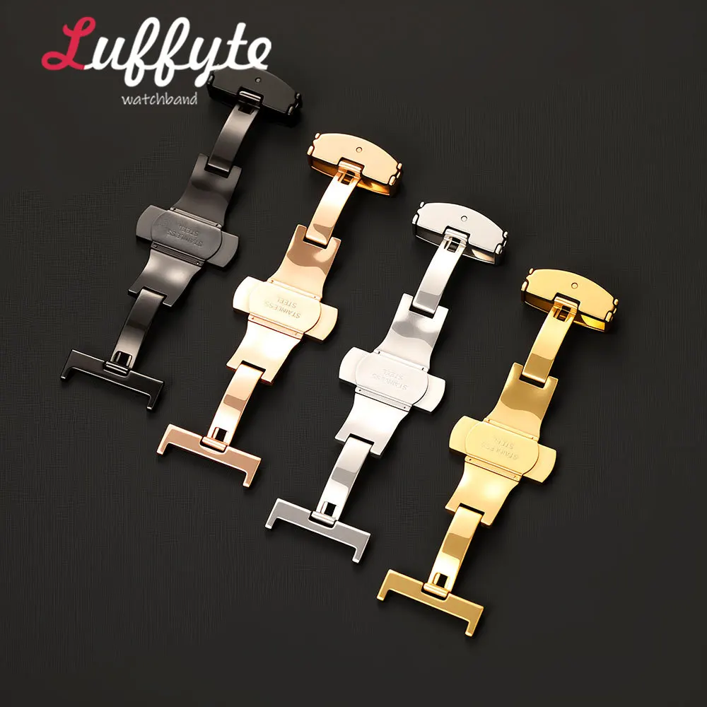 Stainless Steel Polished Watchband Butterfly Clasp Buckle Accessories