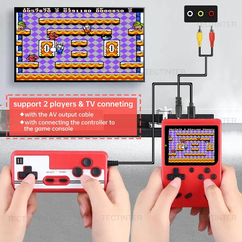 Classic Retro Mini 8-Bit Handheld Video Game Console with AV Output