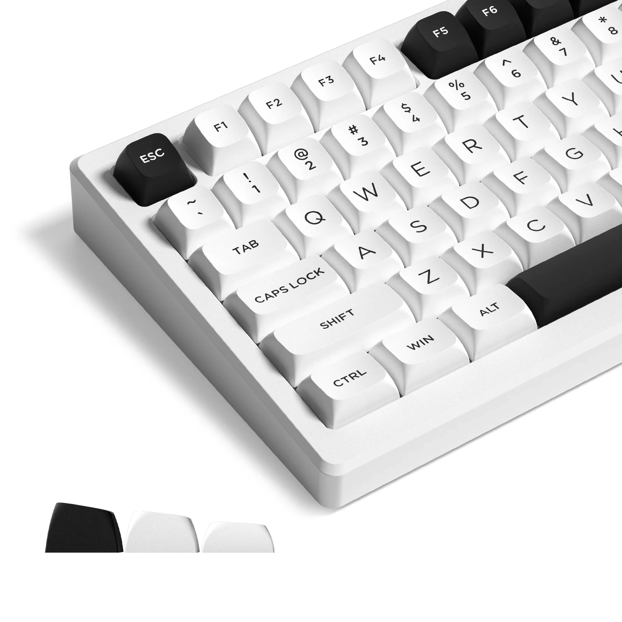189 Key BOW White Black ISA Profile PBT Keycaps Custom Doubleshot