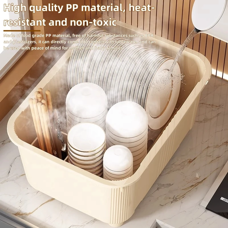 سعة كبيرة وعاء المطبخ التخزين المنظم طبق الرف الغب...