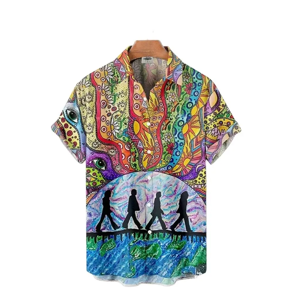 Herren hemd Sommer Casual Fashion Kurzarmhemd für Herren lose atmungsaktive Hawaii hemd Mann lässig Herren bekleidung Top