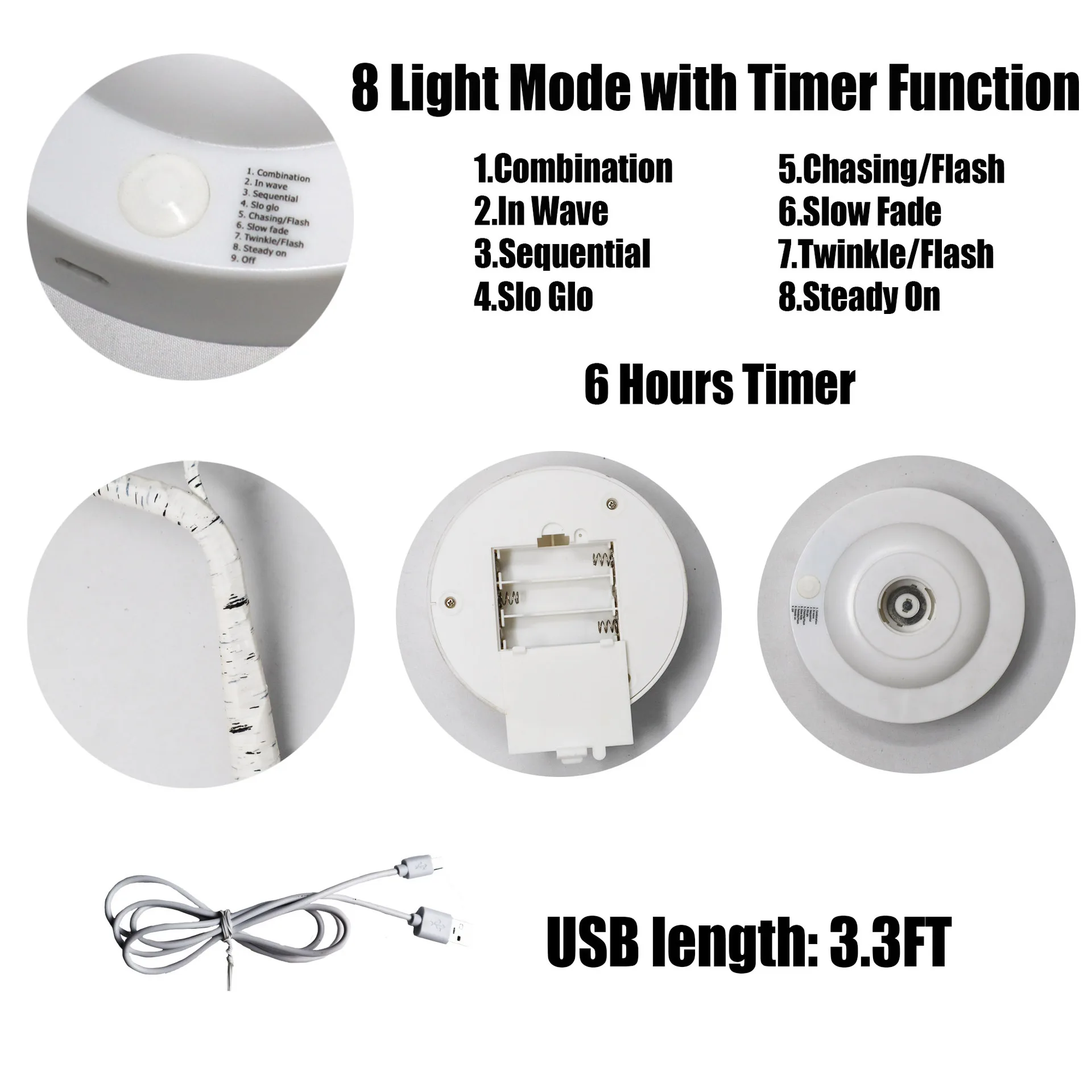 LED Tree Night Light com Touch Switch, Abajur, Fada, Brich, Casa, Quarto, Festa de Casamento, Decoração de Natal, 108LEDs