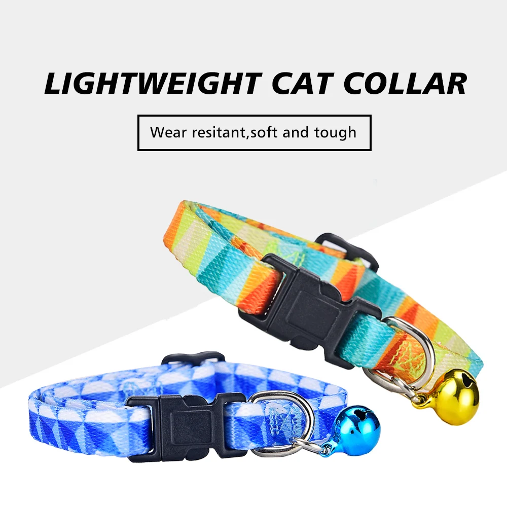 

New Color Cat Collar With Bell Safety Buckle Fashion Pet Collar dog collar cat pendant necklace